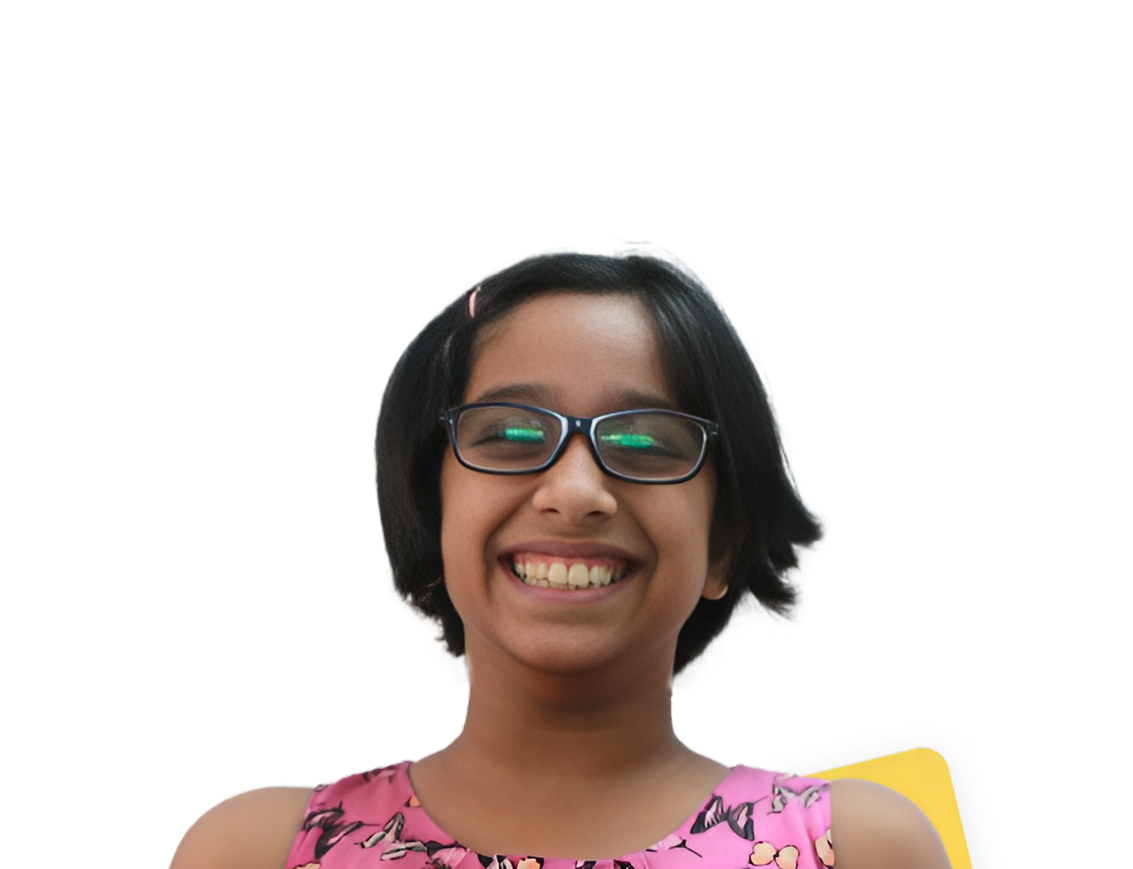 A student smiling in a live Ashwa session