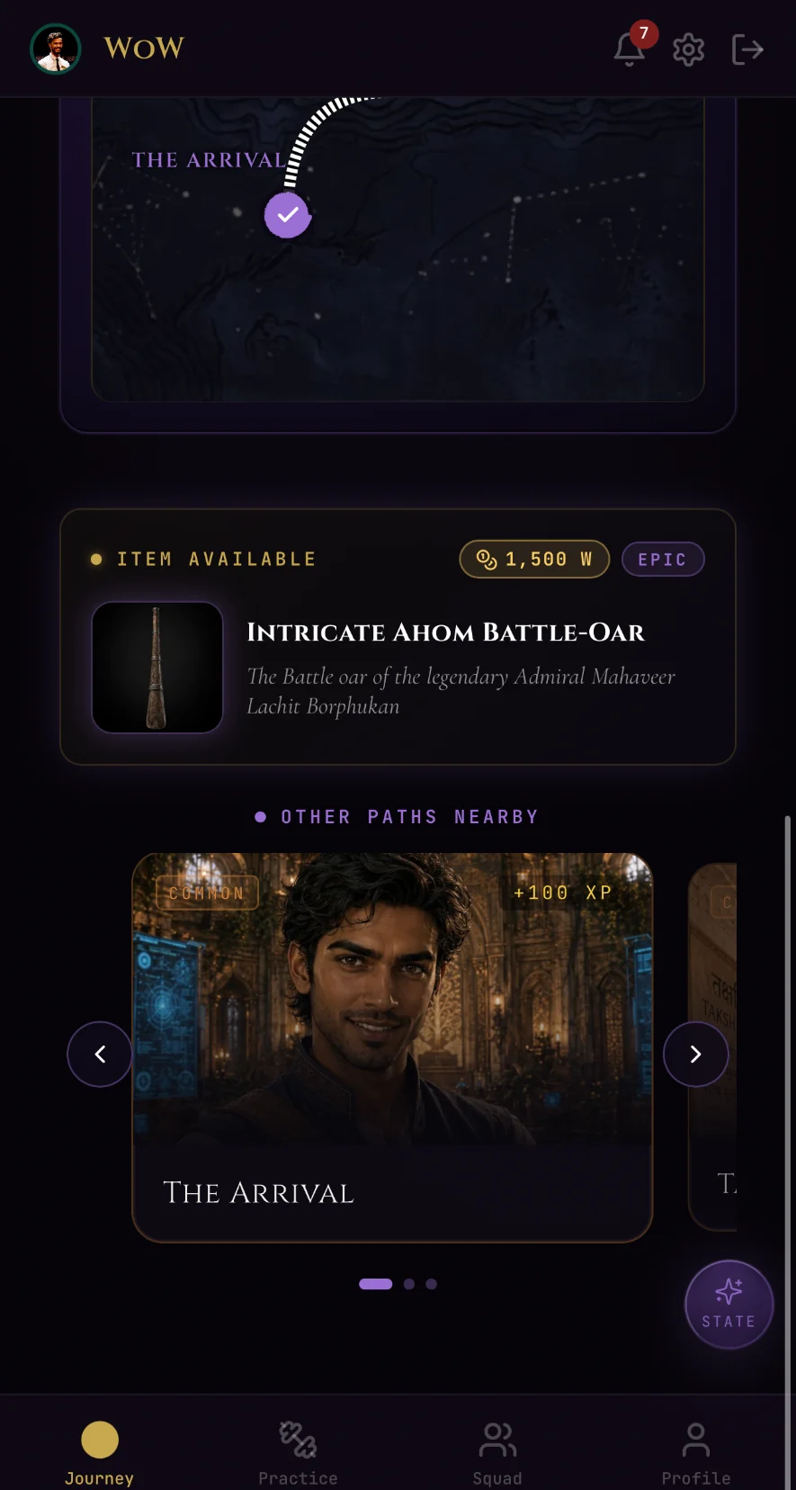 WoW App chronicle of discoveries, stats and achievements